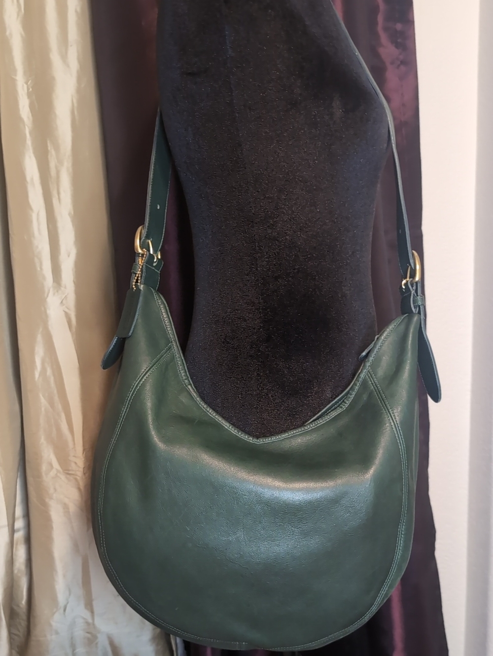 Coach Wooster 4142 Green Leather Hobo Shoulder Bag